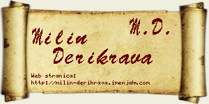Milin Derikrava vizit kartica